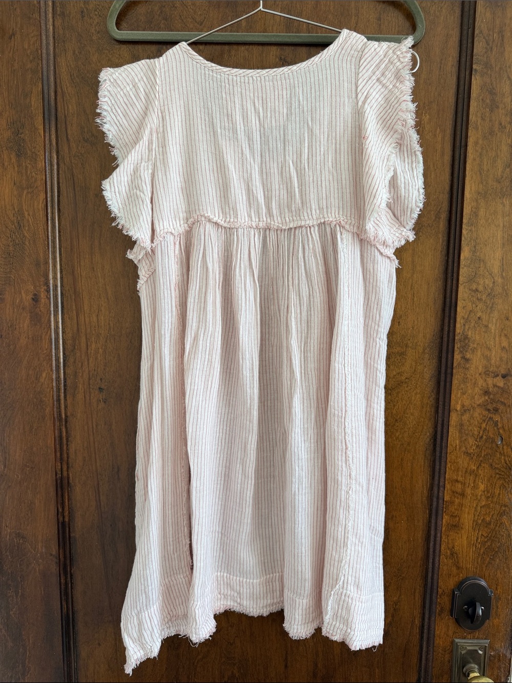 We The Free Pale Pink Button-Front Frayed Dress - Picture 2 of 3